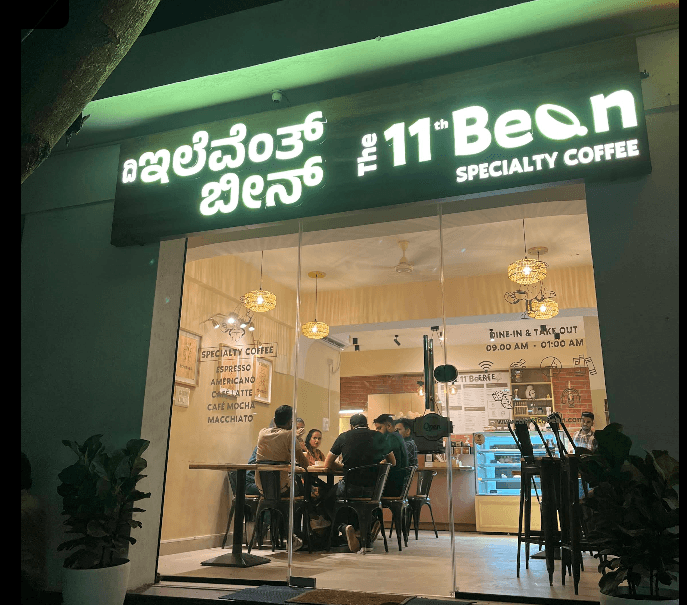 View from outside looking into the cafe